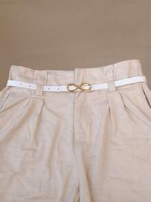 2 PIECES THIN 1CM ELEGANT FORMAL WOMEN'S BELT - 黑與白 - 查看 2