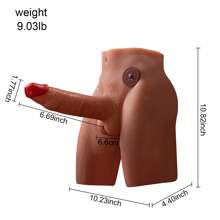 Con consolador vibrador y de empuje de 7 pulgadas para mujeres, muñecas sexuales para adultos, masturbador unisex con trasero grande, juguete sexual anal estrecho para hombres, masturbación de pareja gay, 10 libras