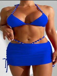 Trikini With Gold Details - Màu xanh lam - Xem 1