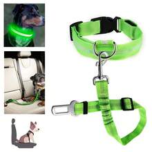 神奇宠物装备来了！可调节电池供电的 LED 灯项圈搭配固定尺寸反光安全带组合，照亮您的宠物旅程并提供全方位的安全保障！ - 綠色 - 查看 7