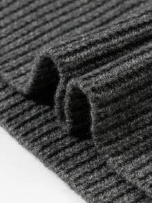 EAVA Fall/Winter Korean Style Minimalist Sweater Round Neck, Elegant Loose Fit Versatile Bell Sleeves Side Slit Pullover Knitwear For Women