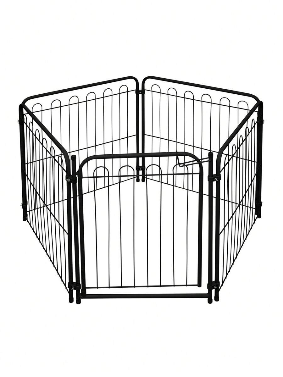 Wire Mesh Fence With Pet Gate 4 Modules Portable Folding Safety 65cm