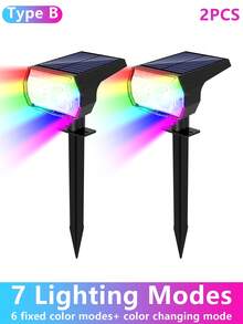1/2/4/6 Đèn năng lượng mặt trời 10 bóng LED với đèn chiếu sáng cảnh quan chống nước IP65, bảy chế độ đổi màu RGB được điều khiển, tự động chiếu sáng trong bóng tối, thích hợp cho sân ngoài trời, tường ngoài trời, lối vào, vườn, chiếu sáng lối đi, chiếu sáng không khí ngày lễ, chiếu sáng trang trí bãi cỏ ngoài trời vào dịp Giáng sinh. - Nhiều màu - Xem 16