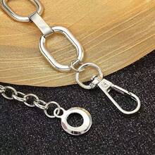 1 件简约椭圆形金属吊坠身体链腰带链女士新款时尚配饰 - 銀色 - 查看 2