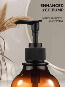 GAONLY Kitchen Soap Dispenser Set - Plastic Soap Dispenser With Pump - Amber & Transparent 16.9 Fl Oz - Bathroom Soap Dispenser Set Of 2 - Soap And Lotion Dispenser Set With Tray (Halloween Christmas Gift) Home Bathroom Decor Fall Decor Back To School - Amber - View 6