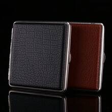 1 hộp đựng thuốc lá bằng kim loại giả da cao cấp đựng 20 điếu thuốc lá nguyên gói, kẹp thuốc lá bằng da chống ẩm và chịu áp lực - Nhiều màu - Xem 5