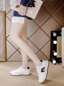 Giày thể thao thường ngày thu/đông mới cho nữ, 2024 Giày chạy bộ đế dày thời trang nhẹ đa năng - Đen và trắng - Xem 3