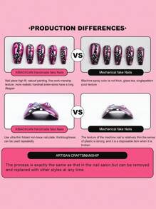 使用 BEGAVET 10 件圣诞指甲提升您的外观，手工制作的沙龙品质毛衣按压指甲，华丽的红白法式指甲，超长棺材独家设计的 3D 指甲，带有 3D 饰品，适合新年派对和日常穿着 - 紅色 - 查看 9