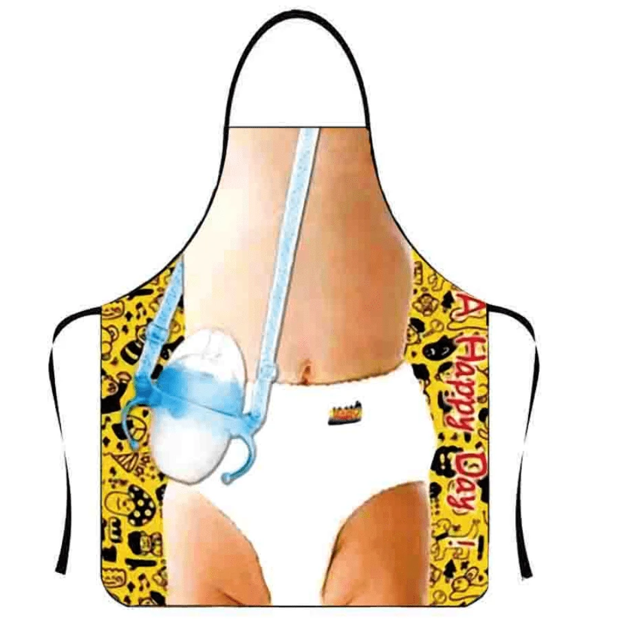 1 件趣味尿布印花围裙，适合烹饪时穿着 - 彩色 - 查看 1
