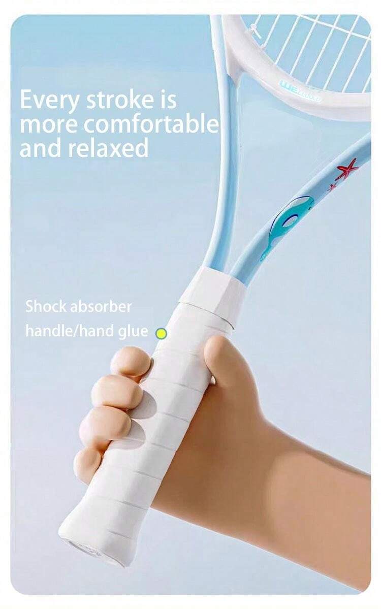 1pc Mixed Color Junior Tennis Racket With Training Aids, Comes With