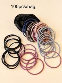 100 sztuk nieuszkadzających gumek do włosów - kolorowe gumki do włosów, odpowiednie do grubych i cienkich włosów, akcesoria do włosów dla dziewcząt