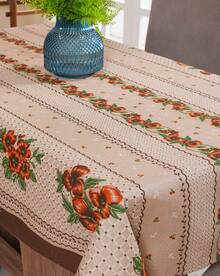 Linen Tablecloth 1.50m X 1.40m 4 Places Printed - Flores Laranja - View 2