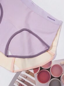 5 chiếc quần lót tam giác mềm mại thoải mái tối giản in chữ cho nữ - Nhiều màu - Xem 3