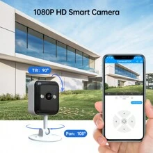 JOOAN 1PC 1080P HD Wireless Home Camera, 2-Way Audio Siren, Motion Detection, IP66 Waterproof, Cloud & SD Card Storage, Color Night Vision, 2.4G WiFi Connection,Security Camera Indoor Outdoor Wifi Camera For Home, Samrt Camera,Halloween Events - Black and White - View 7