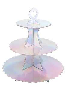 3 层甜点展示架蛋糕工具纸烫金蛋糕架 DIY 纸艺生日派对婚礼蛋糕装饰 1 件 - 彩色 - 查看 9