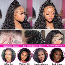 BingShang 26 Inch Water Wave Lace Front Wigs Human Hair 13x6 Hd Lace Front Wigs Human Hair Pre Plucked 180% Density Deep Curly Human Hair Wig Wet And Wavy Glueless Wigs Human Hair Brazilian Lace Frontal Wigs