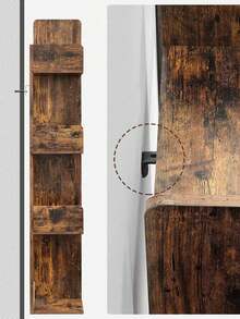 Estantería en Forma de árbol con 13 estantes de Almacenamiento, Esquinas Redondeadas, 9.8 Pulgadas de Profundidad x 33.9 Pulgadas de Ancho x 55.1 Pulgadas de Alto, café rústico - Marrón - Ver 8