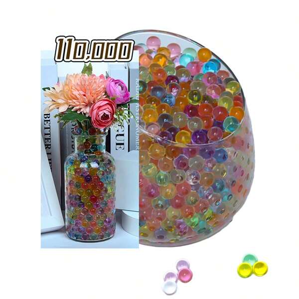 110.000 de bucăți de mărgele de apă cu gel de culori mixte pentru vaze, perle de apă cu gel transparent, mărgele de umplutură pentru vaze, piesă centrală de nuntă, aranjament floral, decorațiuni de Crăciun