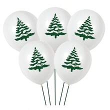 10 quả bóng bay cao su 10 inch/gói, kiểu dáng ngẫu nhiên với hình cây thông Noel, ông già Noel và Rudolph, dùng để trang trí nhà cửa và cửa hàng, quà tặng Giáng sinh - Nhiều màu - Xem 5