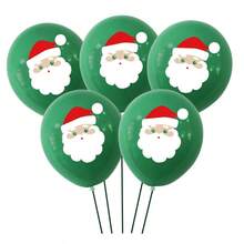10 quả bóng bay cao su 10 inch/gói, kiểu dáng ngẫu nhiên với hình cây thông Noel, ông già Noel và Rudolph, dùng để trang trí nhà cửa và cửa hàng, quà tặng Giáng sinh - Nhiều màu - Xem 3