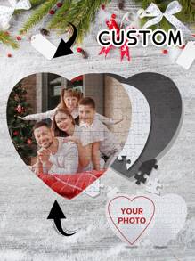 Puzzle w kształcie serca, 75/80 elementów, gra logiczna, spersonalizowana układanka, prezent dla męża/żony, prezent na walentynki, prezent dla niego/niej, odpowiednie dla dorosłych, rodzin, par, spersonalizowany prezent, spersonalizowana układanka ze zdjęciem, prezent dla niego/niej, rodziny, przyjaciół - Biały - Zobacz 11