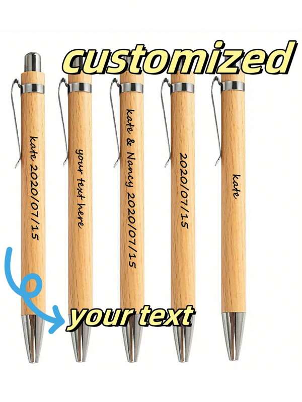 1-500 buc Pix cu bilă din bambus, dimensiune medie, retractabil, corp rotund ergonomic, papetărie din bambus, potrivit pentru rechizite de birou și școală, potrivit pentru toate vârstele, elevi de gimnaziu, elevi de liceu, elevi de liceu, studenți, studenți universitari, boboci, studenți în anul doi