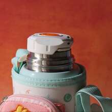 SHOTAY Children's Stainless Steel Bottle 24H Durable Insulation With Two Lids 550ml - Mint Green - View 4