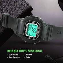 Since84 Children's Digital Watch Alarm Stopwatch Waterproof Light Adjustable Silicone Strap And Acetate Sunglasses Lenses With UV400 Protection Kids Style - 黑色 - 查看 4