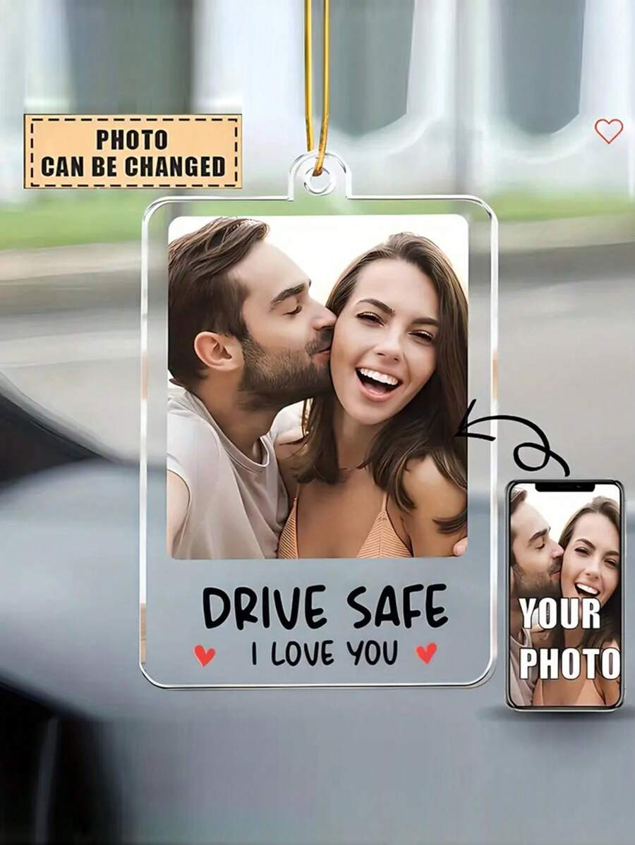 1 件定制汽车相框，亚克力汽车相框，驾驶，我爱你，周年纪念，婚礼，情人节礼物，冬夜礼物，返校冬季礼物创意，男孩女孩情人节