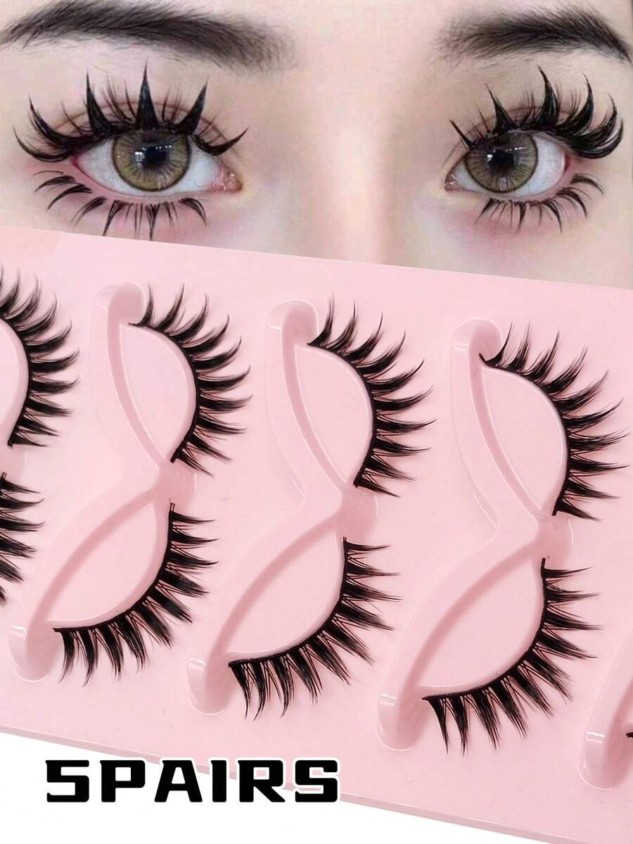 Rikuaild Rikuaild 5 Pairs False Eyelashes Natural Look Manga Lashes