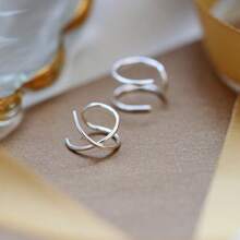 SENLANSP 2 件不锈钢夹式耳环，简约 C 形无穿孔耳夹 - 2件 - 查看 8