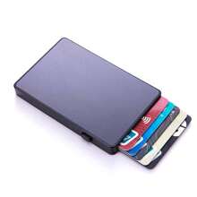 1pc Multi-Color RFID Blocking Automatic Pop-Up Card Holder, Unisex Aluminum Alloy Credit/Bank Card Case
