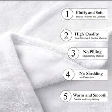 Cozy Flannel Blanket - Envelope Style On Grey Background, Minimalist Design Digital Printing, Grey & White Color Scheme - Suitable For Living Room, Bedroom, Sofa And Camping - An Ideal Gift For Friends And Classmates - Multicolor - View 6