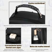 Men's Backpack Steel Cable Waterproof Notebook USB D7204 - 紅色 - 查看 9