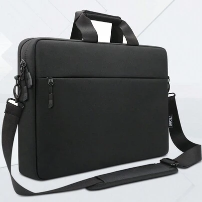 TECOOL 14-17,3 tums laptopväska med vadderad axelrem, vattentät portfölj, stötsäker axelväska för 14-17,3 tums ASUS HP-bärbar dator och andra bärbara datormärken, svart