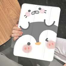 1PC cho Xiaomi6 Case gấp ba có khe cắm bút Redmi Pad SE 11 inch Tablet Case trong suốt chống rơi chống bụi Penguin Red Hat Puppy Full Cover Protective Case - trắng - Xem 2