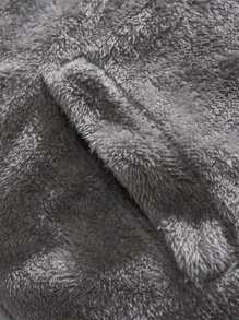 Men's Long Sleeve Thick Warm Jacket For Winter, Reversible Casual Loose Thermal Lined Patchwork Stand Collar Padded Coat - Black - View 3