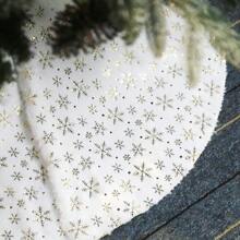 1 pieza Falda de árbol de Navidad esponjosa y blanca simple, impresión creativa alrededor del árbol de Navidad, alfombra de árbol de Navidad de poliéster, decoración interior y exterior para fiestas de Navidad, vacaciones de invierno y Año Nuevo, decoración de escena, decoración navideña, decoración de habitación, decoración del hogar, decoración de oficina, mejor regalo de decoraciones navideñas, decoraciones navideñas para el hogar, regalos de Navidad, decoración navideña - Dorado - Ver 5