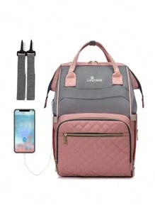 LEQUEEN 1 件牛津布多功能尿布袋，大容量孕妇包，妈妈时尚背包款式，适合储存和旅行 - 彩色 - 查看 10