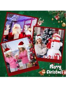 1 件圣诞老人胡须和 1 件圣诞帽，成人长发圣诞帽，圣诞节角色扮演配件，节日派对道具万圣节 - 彩色 - 查看 6