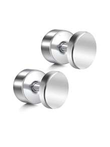 AVYRING 1 对圆点耳钉男士仿量表耳环防过敏耳环耳洞不锈钢耳环螺丝平背耳环圆形耳钉女士男士 - 彩色 - 查看 12