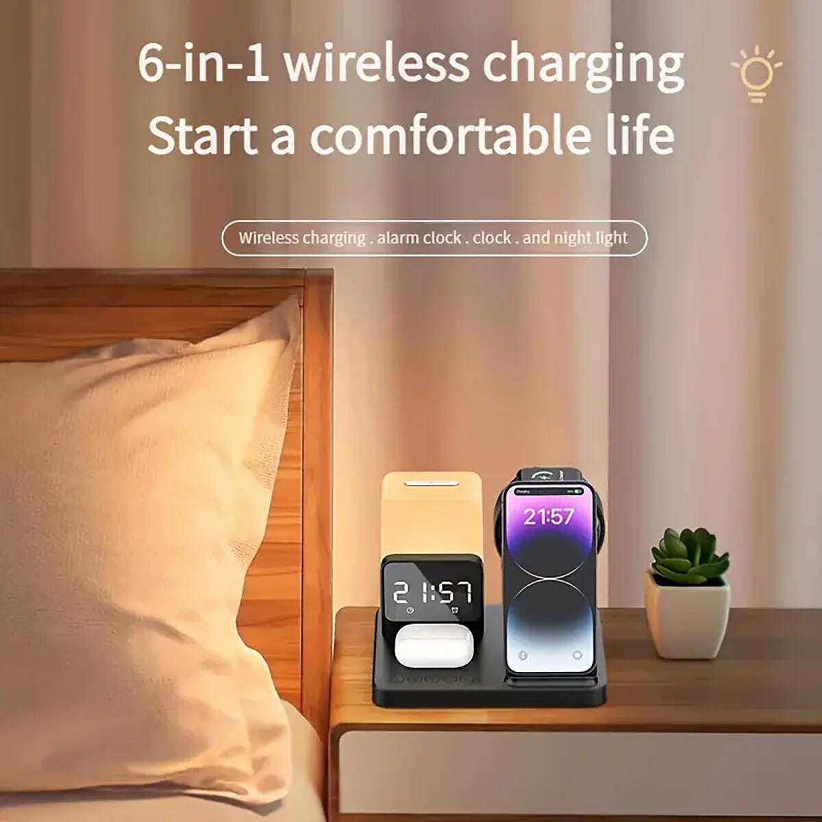 Dreu 6 In 1 Wireless Charging Station For Apple Charging Station 15W