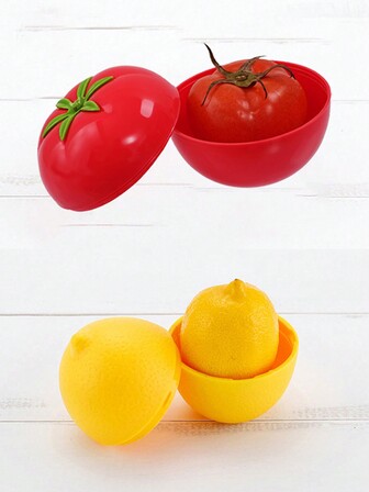 1/2/5 件可重复使用的水果蔬菜保鲜盒，柠檬洋葱番茄大蒜青椒储存盒，适用于冰箱储存，保鲜盒。