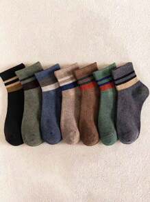 7 Đôi Tất Họa Tiết Sọc Cho Nam, Phù Hợp Với Trang Phục Thể Thao - Nhiều màu - Xem 6