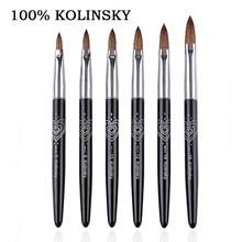 1 支 Kolinsky 美甲水晶雕刻笔，带金属水钻手柄 - 黑色 - 查看 2