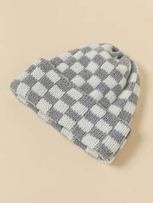 1 chiếc mũ len dệt kim họa tiết đầu lâu thời trang cho nữ, ấm áp và thích hợp để đội hàng ngày - mũ dệt kim - Xem 9