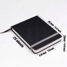 1 pieza Libro de acuarela de pulpa de madera de 300 g, grano medio/grueso con 24 páginas, libro de acuarela portátil con cubierta de piel sintética para dibujo a mano, regalo para el Día de la Madre, útiles escolares