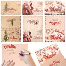 12 张/套复古圣诞贺卡，带信封，适合家人和朋友的通用收件人节日贺卡，圣诞礼物，感恩节，新年祝福卡，趣味礼品卡 - 均碼 - 查看 12