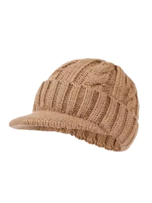 Men Knit Hat, Warm Thermal Lined Short Brim Ear Protection Beanie Cap, Suitable For Middle-Aged And Elderly In Winter