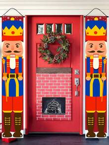 2 cái/bộ rèm cửa thiết kế hình người lính kẹp hạt dẻ Giáng sinh, trang trí Giáng sinh vui vẻ cho phòng gia đình, câu đối, mặt dây chuyền Giáng sinh, quà tặng đêm Giáng sinh, năm mới 2025 - Người lính hồ đào Giáng sinh - Xem 2